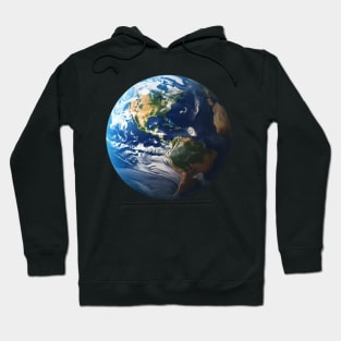 Globe in Detail - Earth's Photoreal Art Hoodie